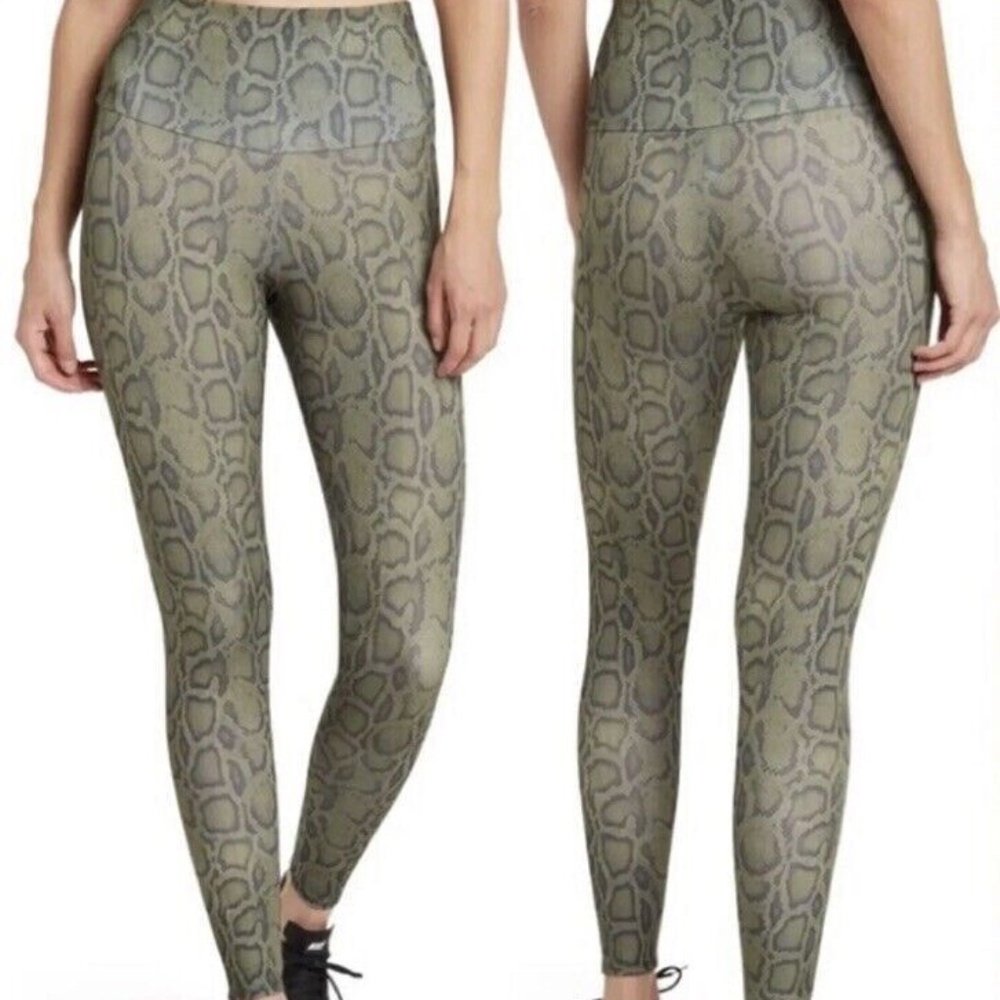Onzie Green Snake Print High Rise Leggings Women's size S /M Yoga Gym Activewear